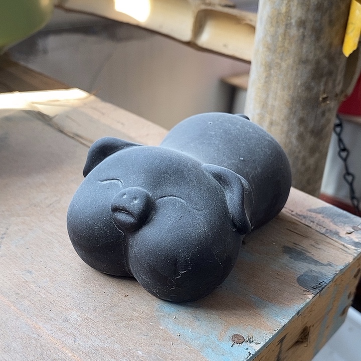 陶摆件瑕疵无孔 瑕疵针孔漏釉介意勿拍外高5