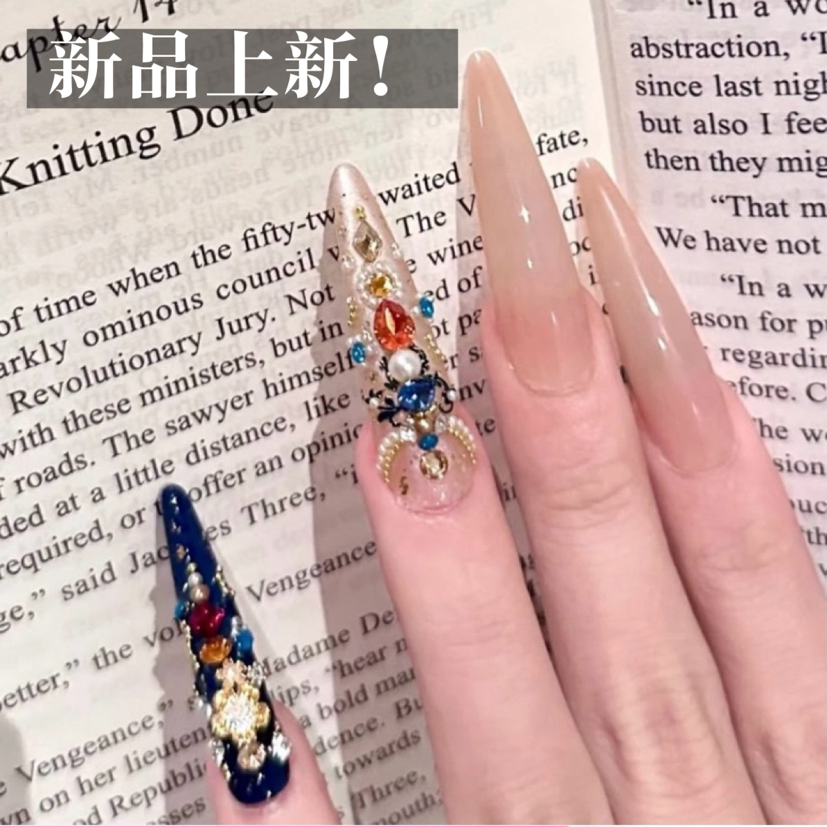 【熹妃回宫】景泰蓝轻奢拼钻重工长款宫廷贵妃护甲手工穿戴甲片4.0