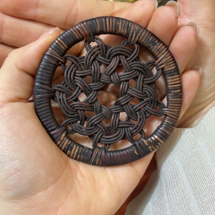 藤编茶垫茶道具8cm左右