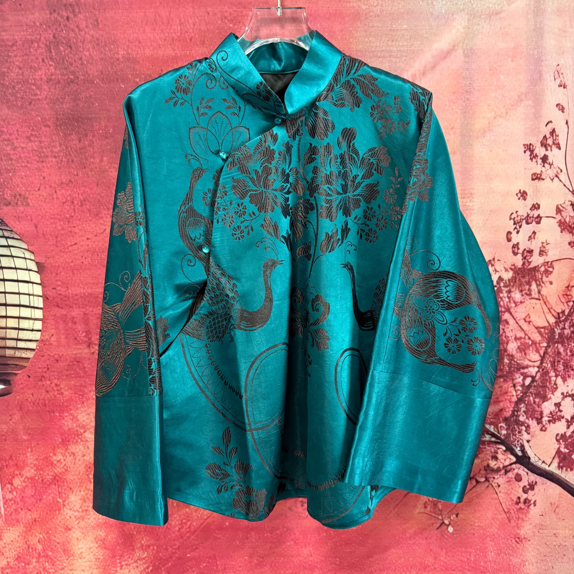 【凤仙领无领姐姐服斜襟】老软缎老织锦面料略有微瑕介意勿拍799