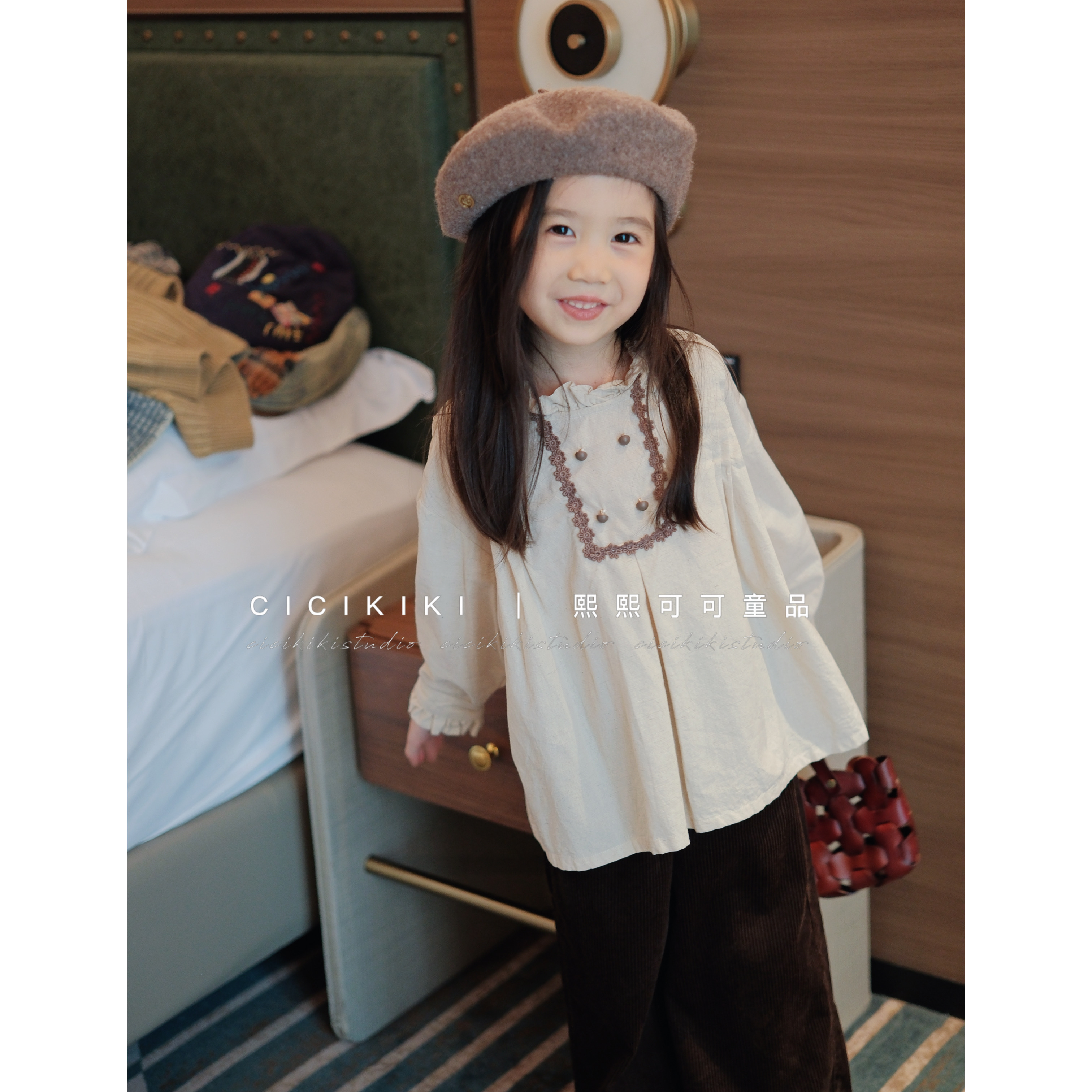 【熙熙可可】2025女童装秋季时尚百搭洋气长袖衬衫上衣 CS2517