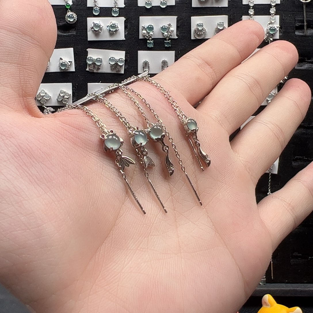 清***秋翡翠银S925镶嵌手链不退不换