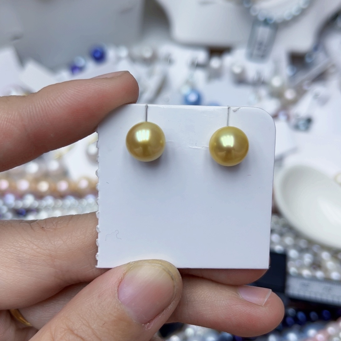 淡水珍珠耳饰银S925镶嵌