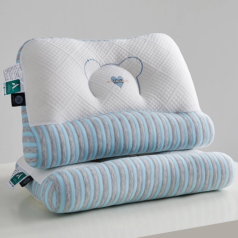 7A级护颈枕高回弹抗菌防螨针织面料家用刺绣助睡眠枕头矫正枕头