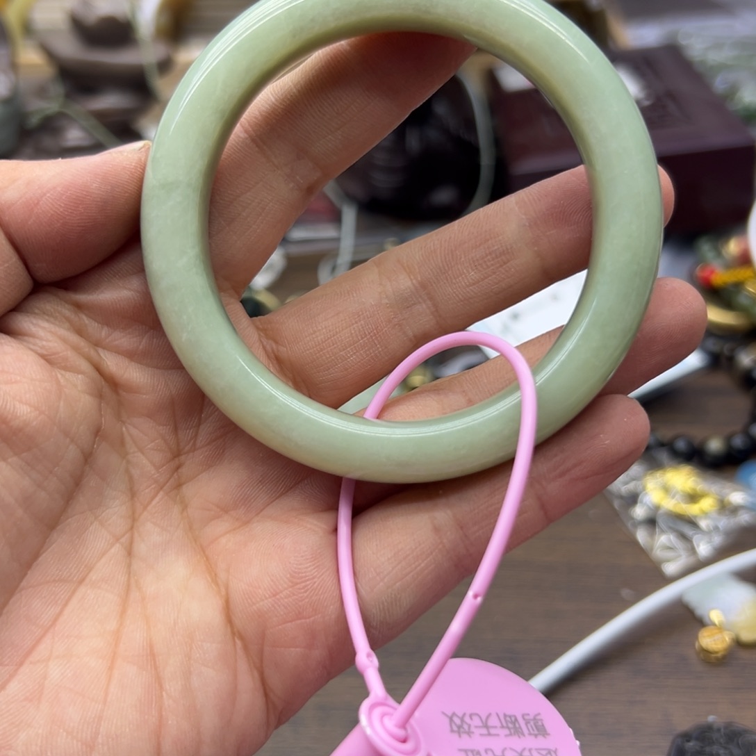 和田玉未镶嵌手镯58.7圈围852