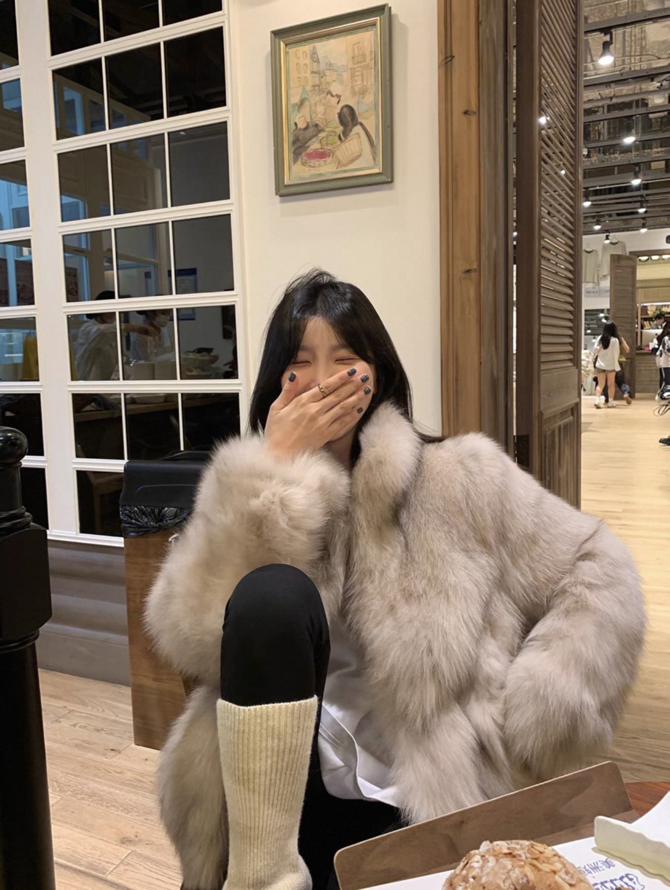 【GS】“首尔月光-小步舞曲‘'狐狸毛腹毛整皮立领可翻网红皮草外套