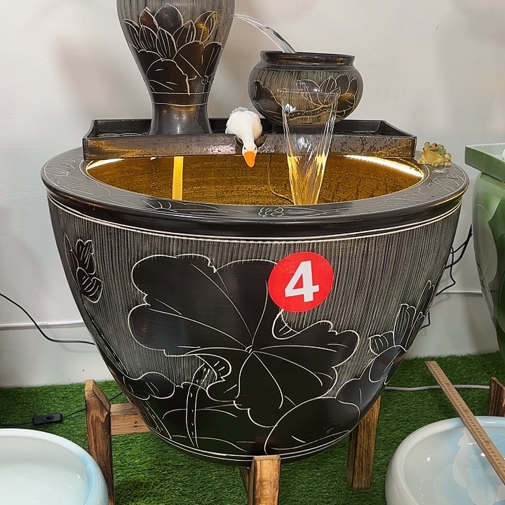 陶其他景德镇陶瓷鱼缸9件套底座20