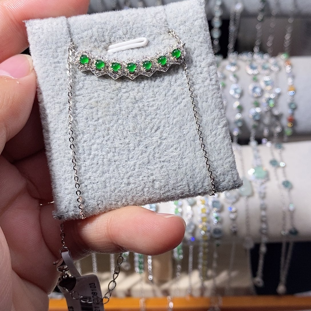 翡翠银S925镶嵌颈饰