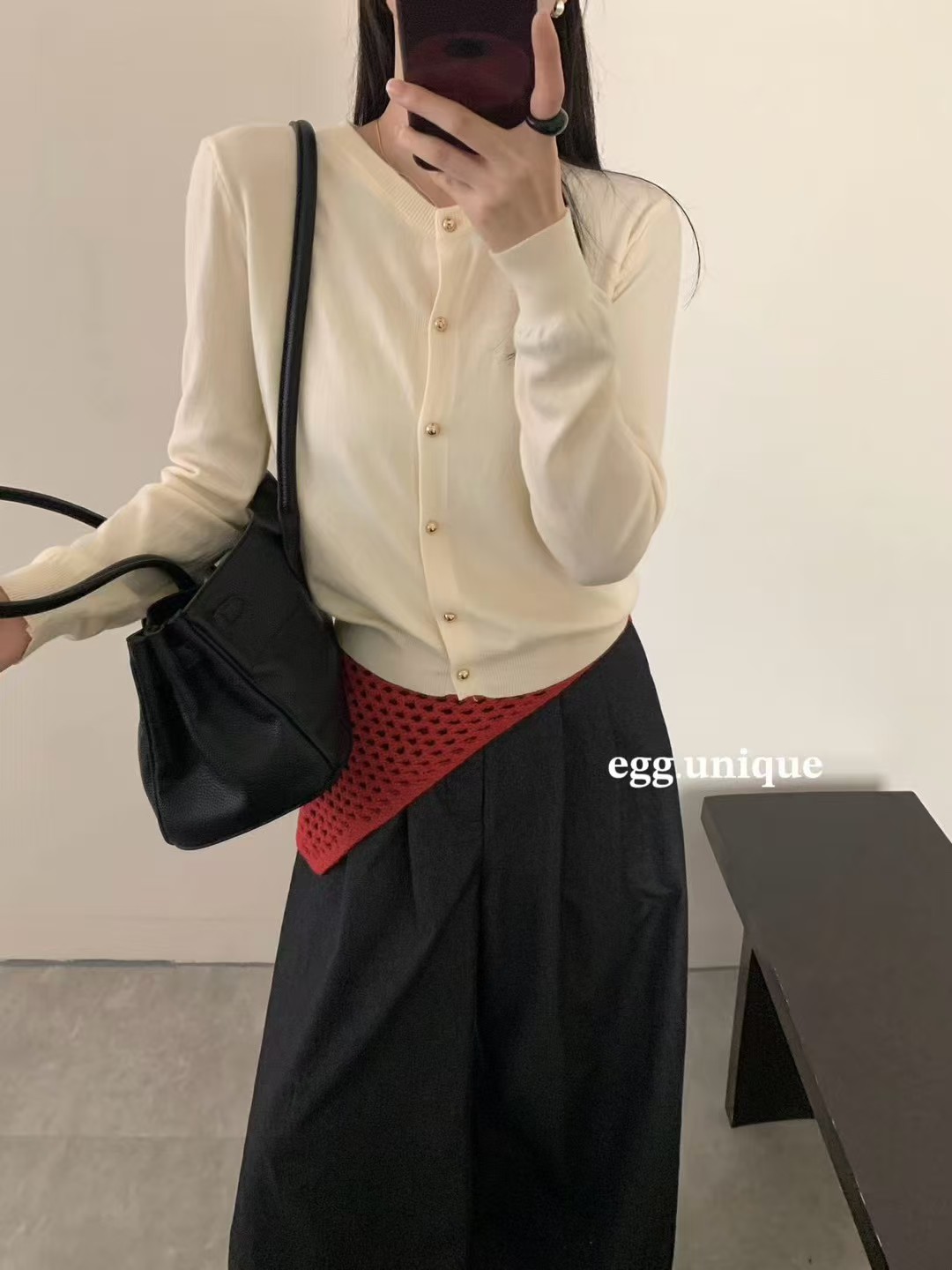 打底衫毛针织衫春季女长袖圆领常规厚度纯色时尚长袖针织