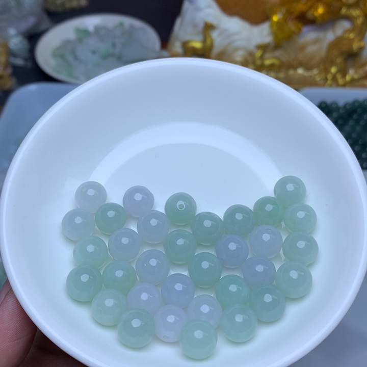 【闪购商品】翡翠手链未镶嵌卡10冰绿白3个