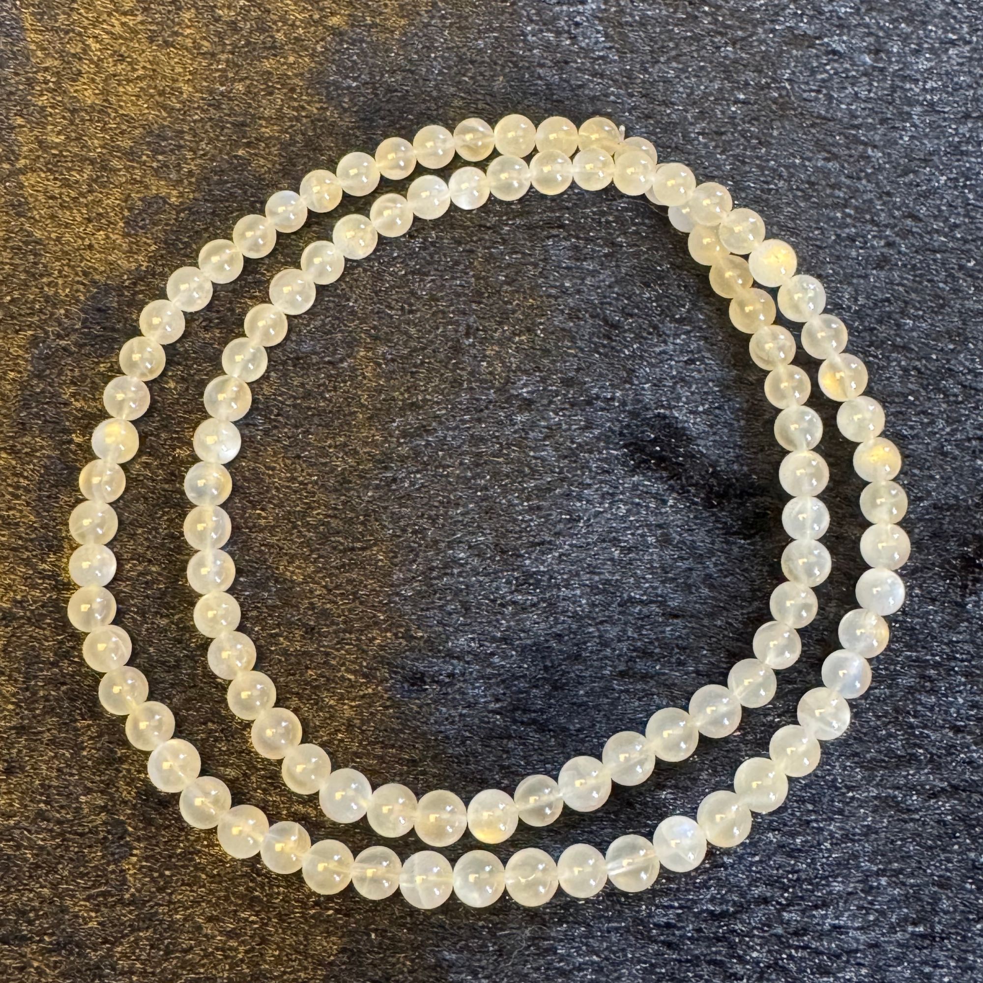 玉石手链 月光石三圈 5mm D16S019