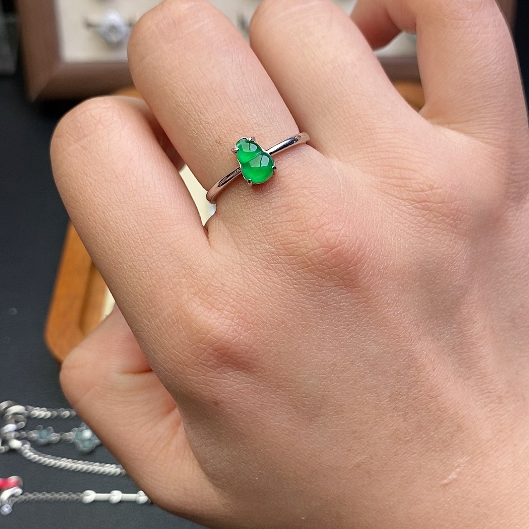 翡翠银S925镶嵌戒指