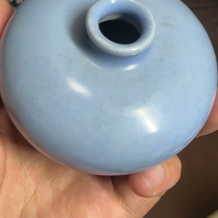 罐羊*天蓝釉小罐使用痕迹