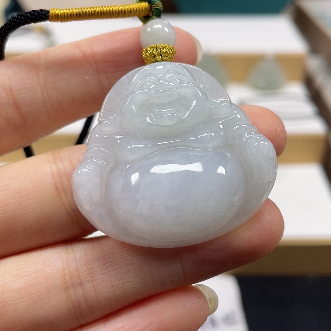 翡翠未镶嵌颈饰天然翡翠佛公吊坠一件37号