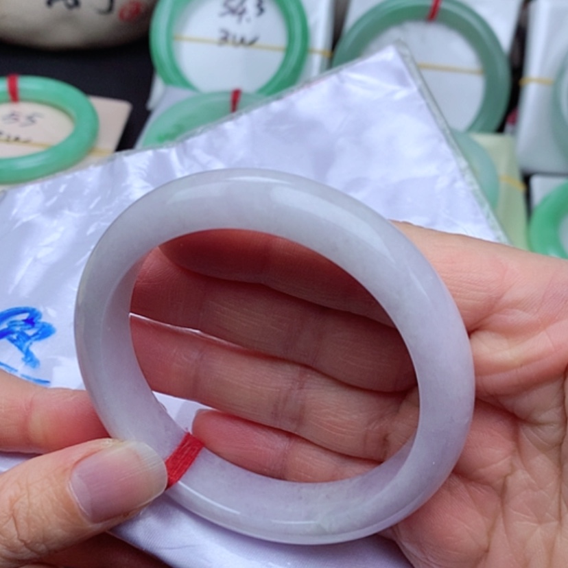【闪购商品】翡翠手镯未镶嵌           特价正圈57粉紫色