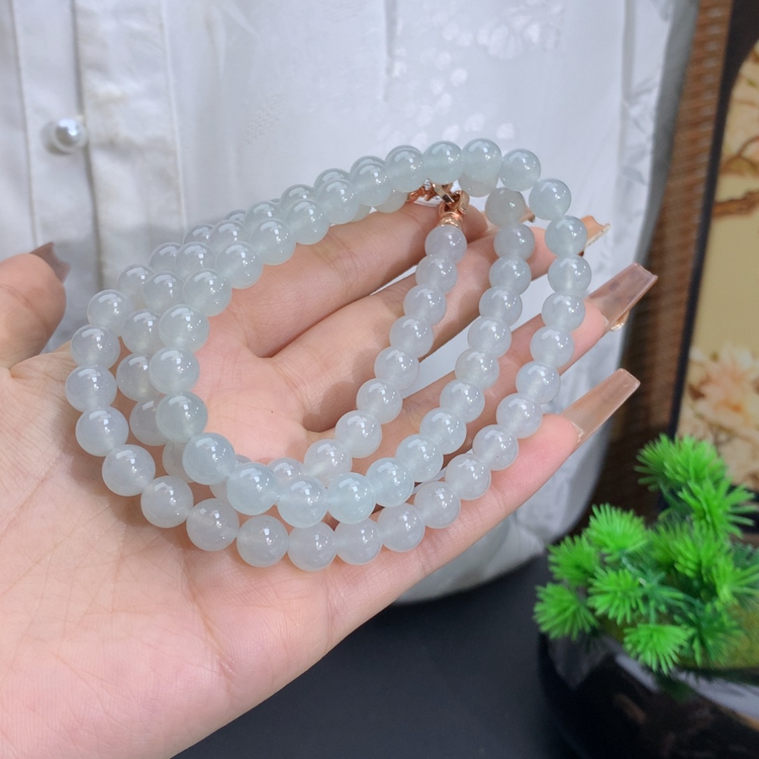 未镶嵌手链翡翠卡8.0冰胶淡蓝晴
