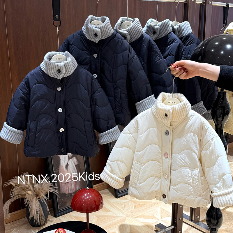 女童"济州岛蓝夜”加厚毛线领棉服外套Q2501368