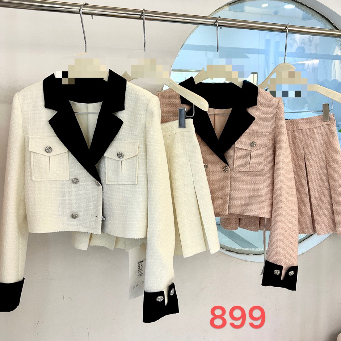 【门店同款】ENJOY春季西装领百褶短裙套装 150416968