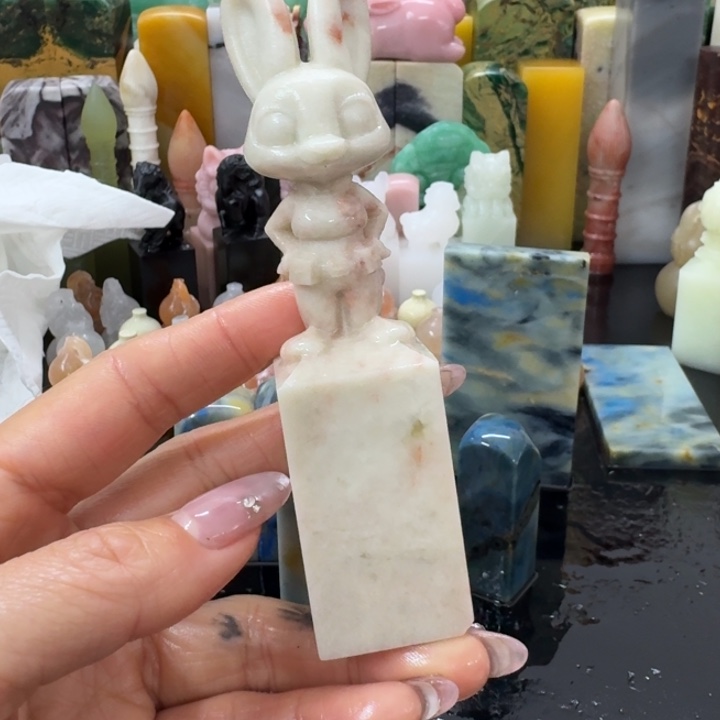 兔***三青田石混合各种石