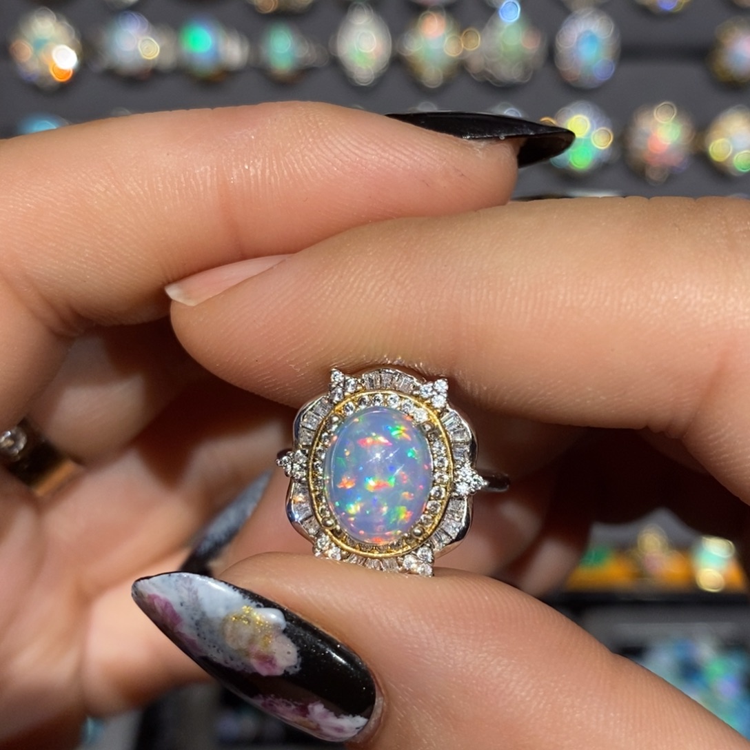 欧泊银S925镶嵌戒指