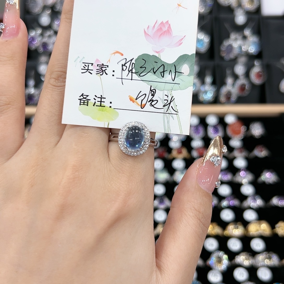 黄晶戒指银S925镶嵌戒指