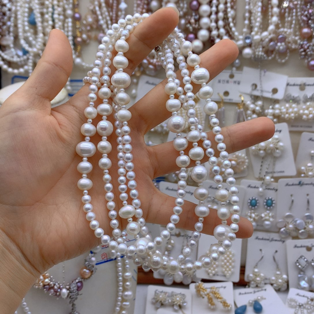 钞***张合金淡水珍珠项链耳饰