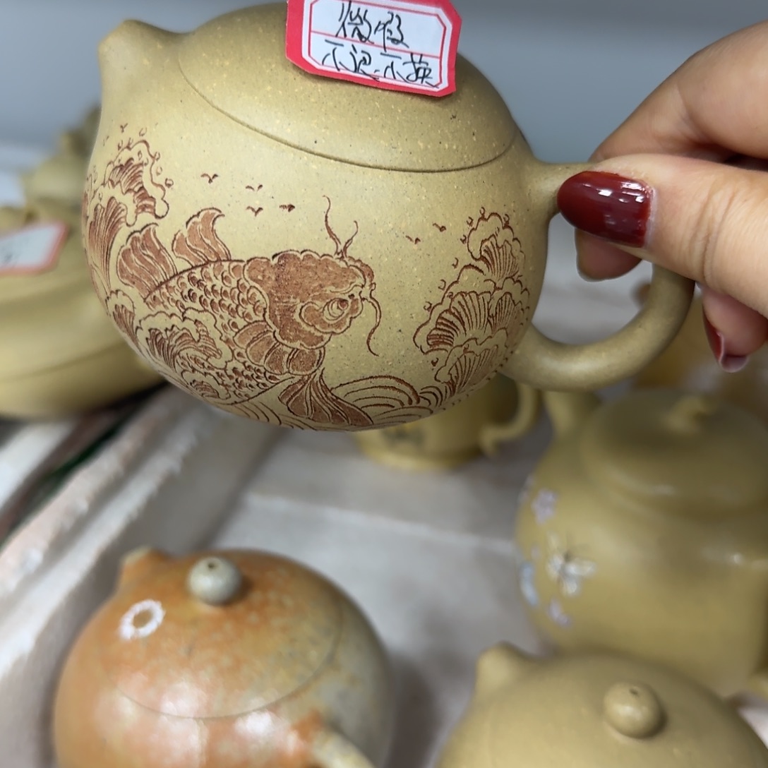 紫砂茶壶黄龙山原矿本绿220