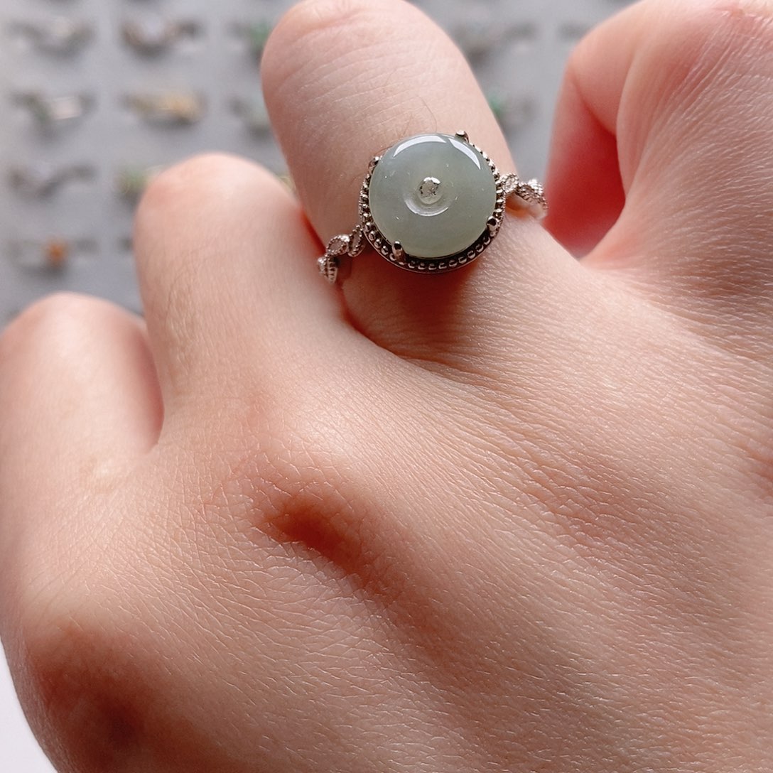 翡翠银S925镶嵌戒指