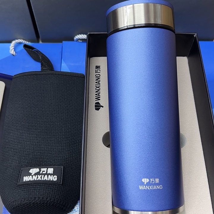 万象保温杯h11-500蓝杯套