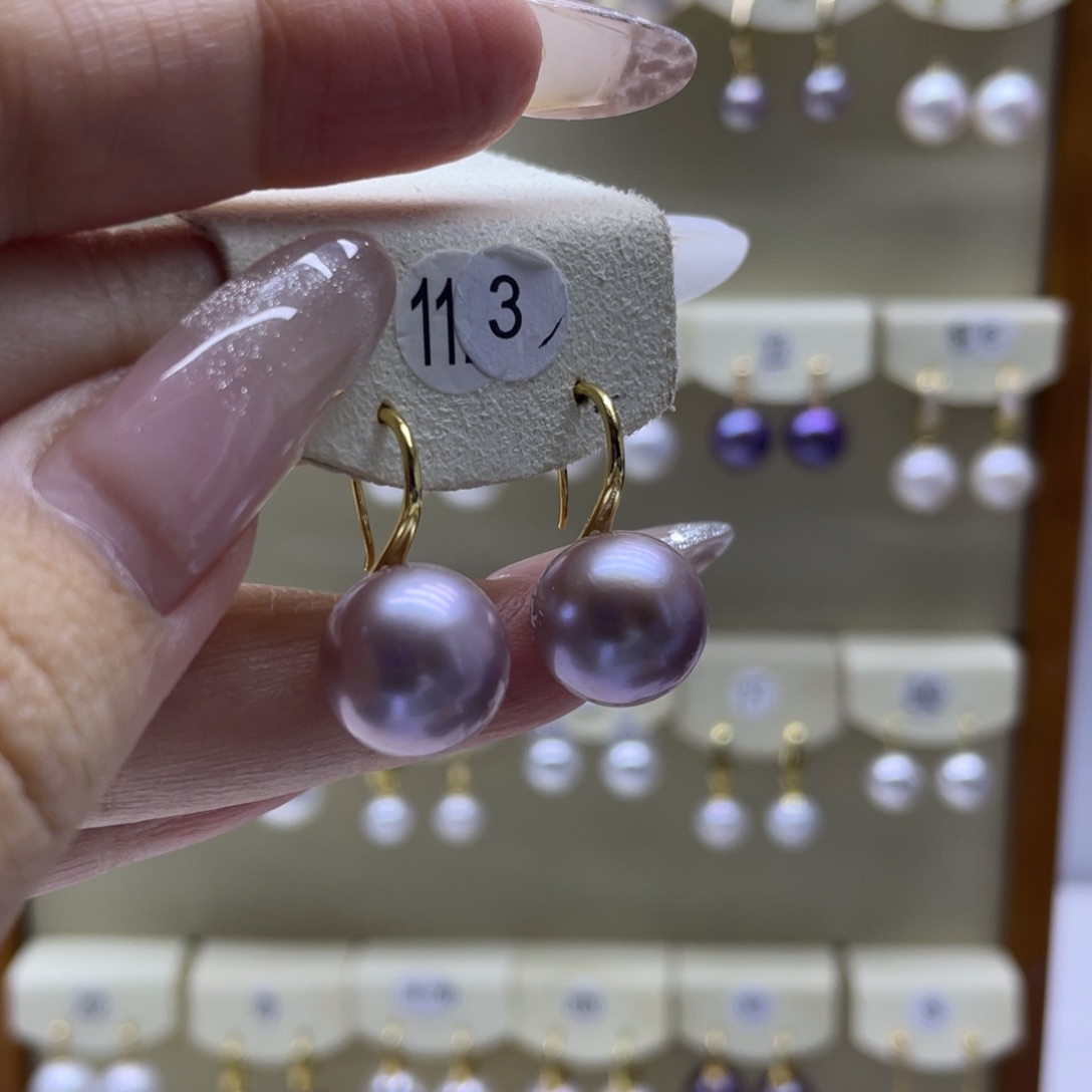 淡水珍珠耳饰银S925镶嵌