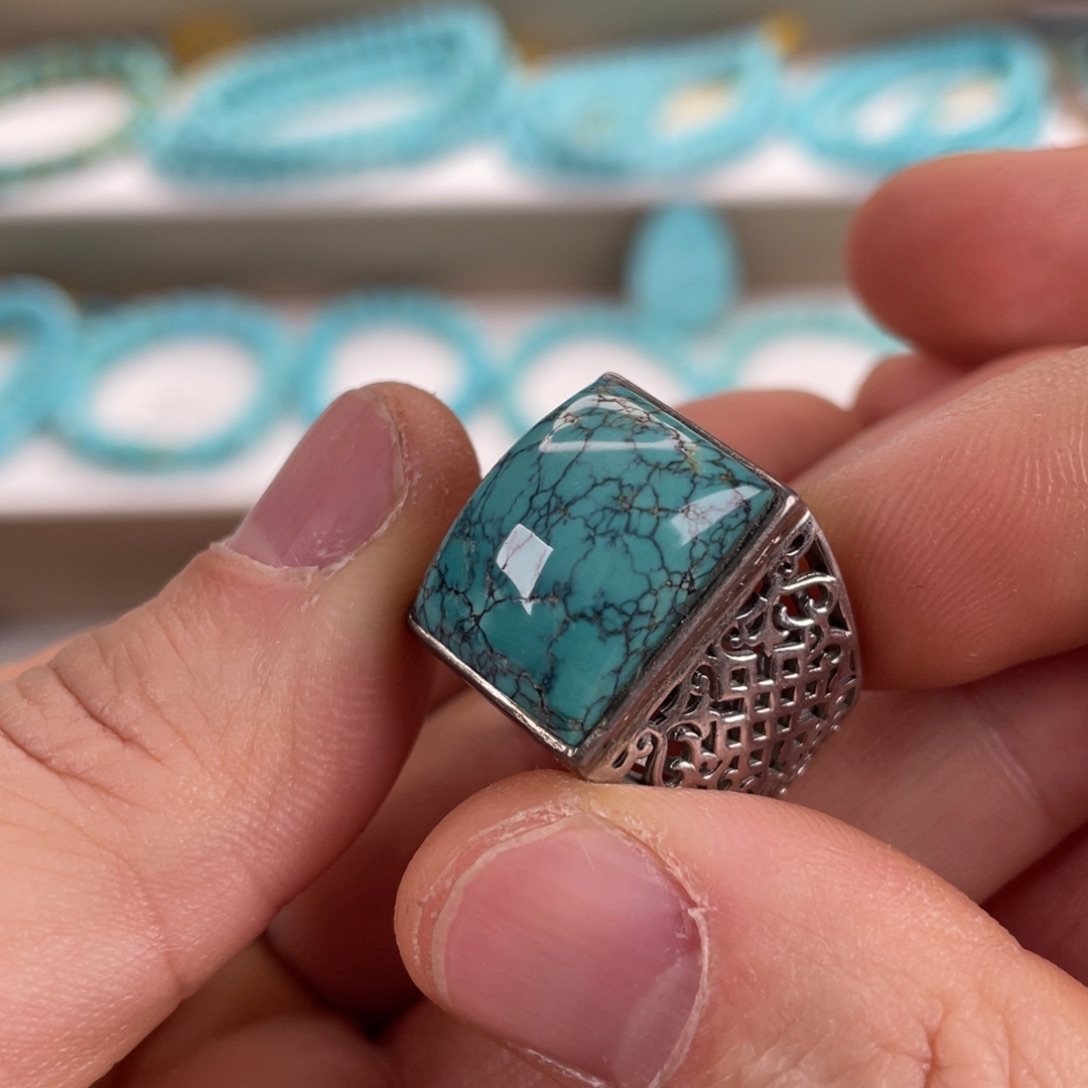 绿松石银S925镶嵌颈饰