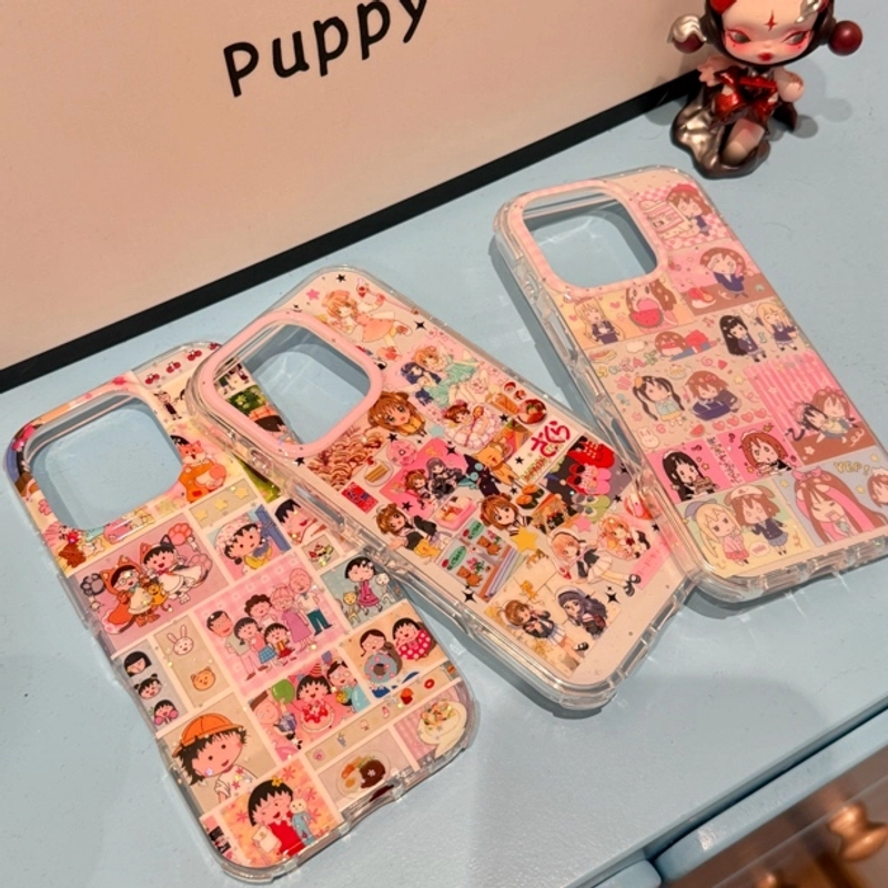 日韩小丸子可爱轻音少女插画手机壳少女樱适用iphone16promax套15
