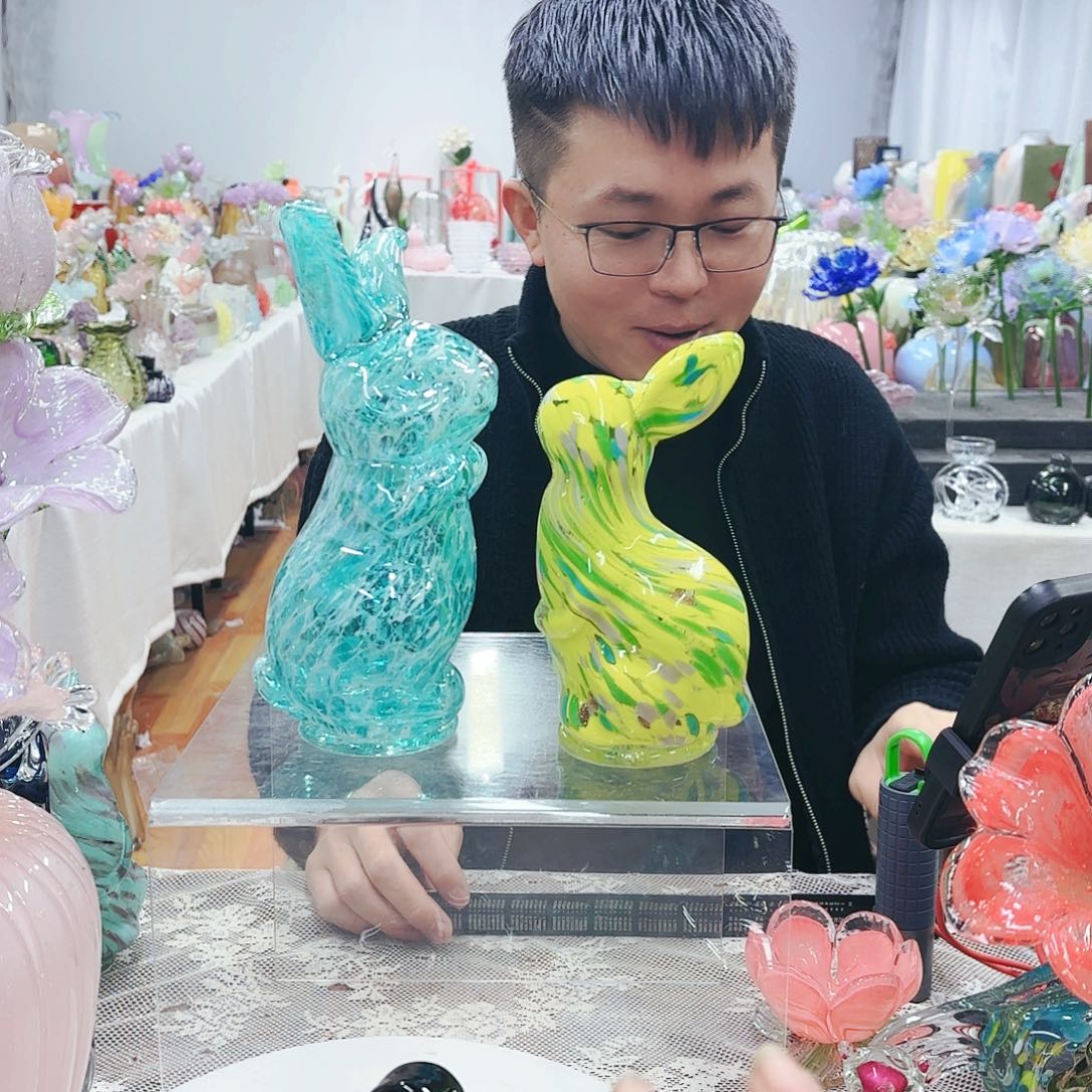 请***笑福利瑕不退不换琉璃花瓶艺术品