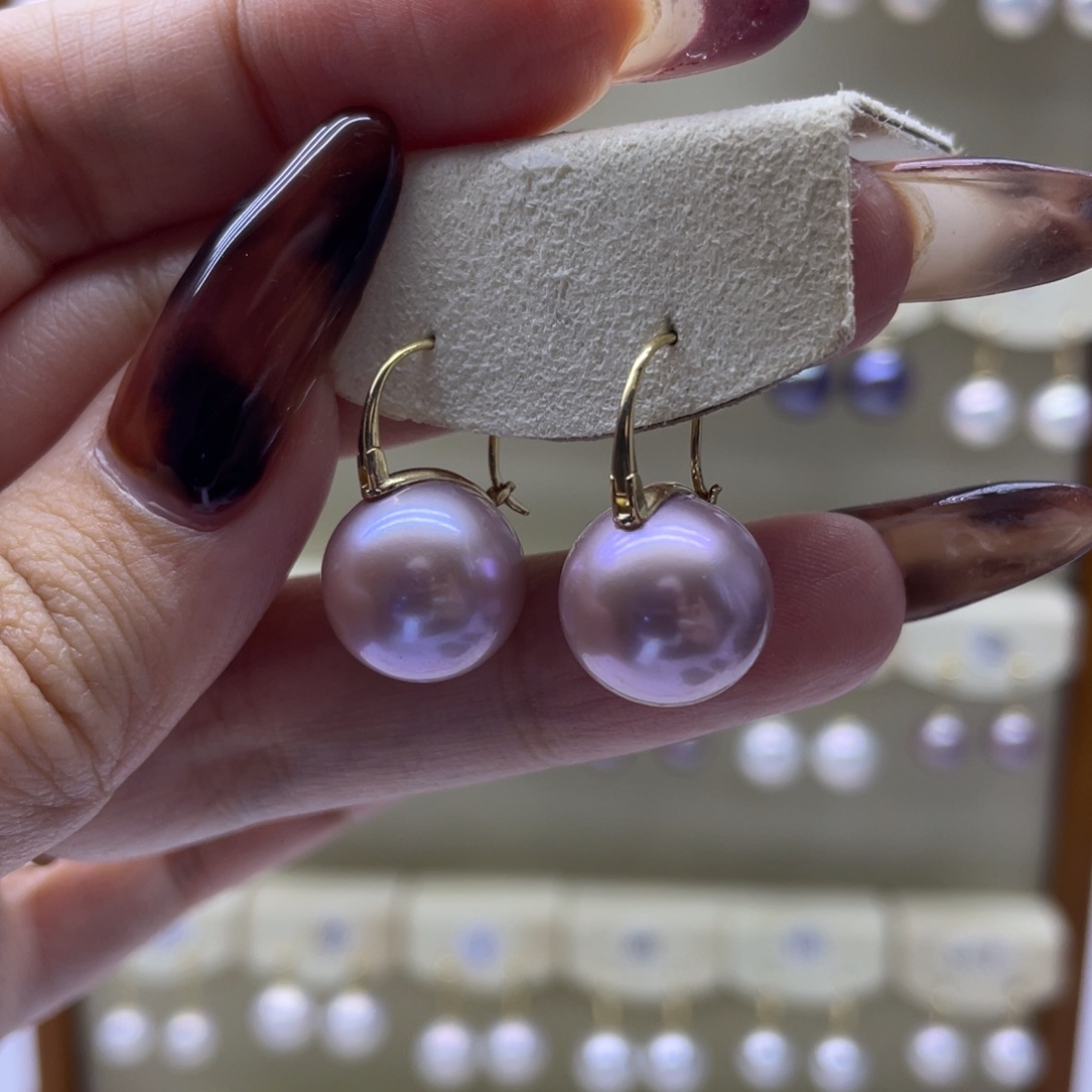 淡水珍珠耳饰18K金镶嵌