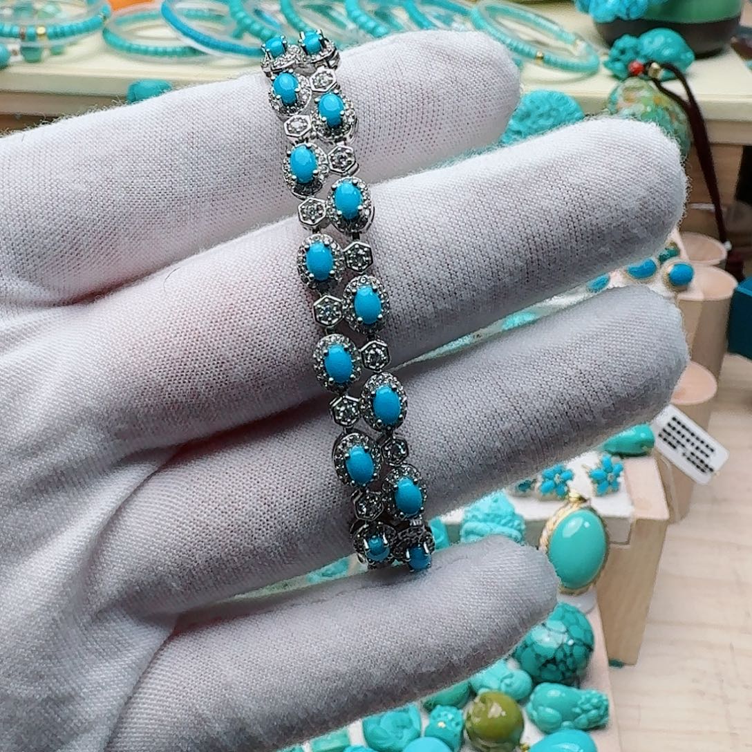 绿松石银S925镶嵌珠宝奇石