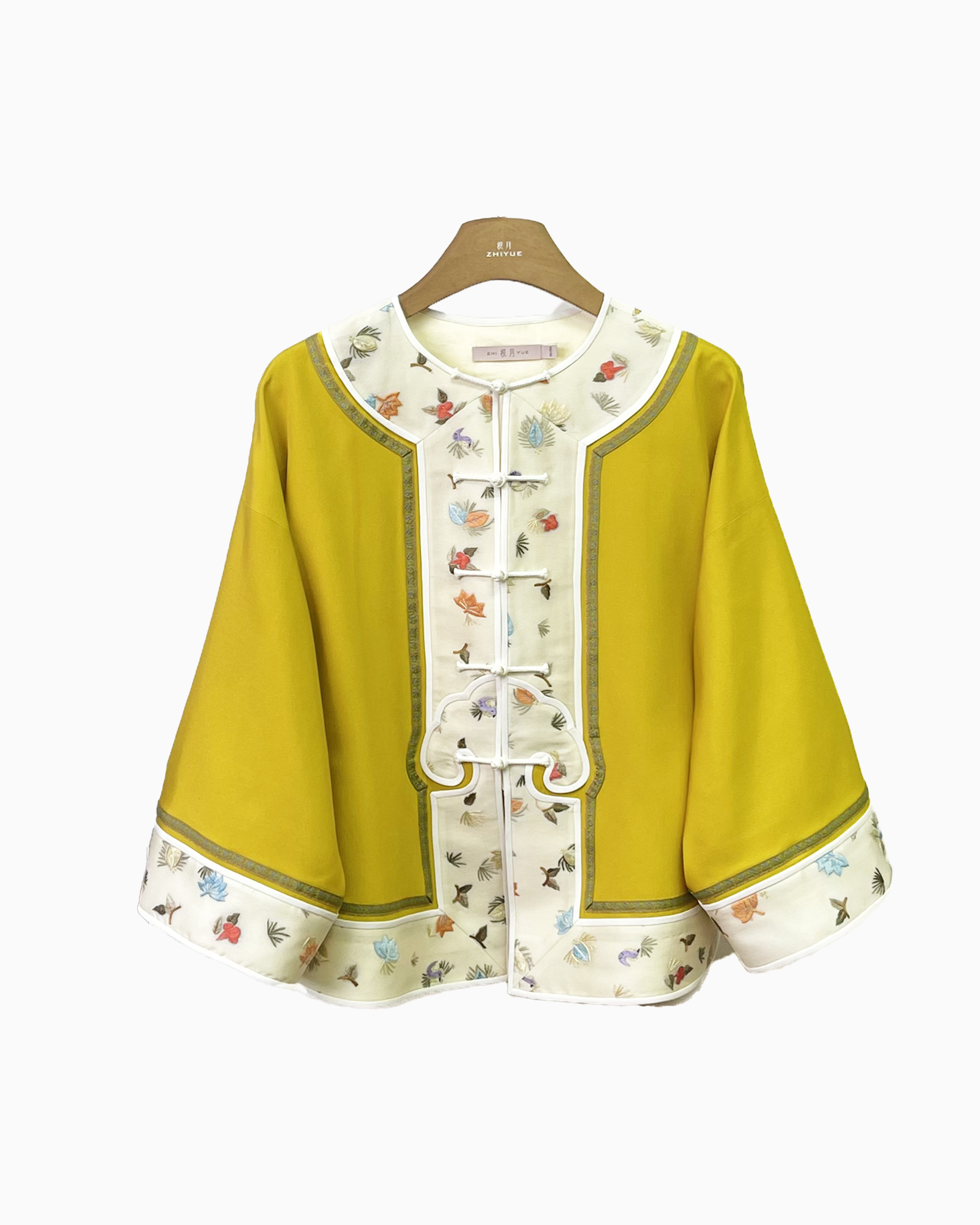 枳月-【金镶玉】・万物初升｜30 姆米正绢非遗苏绣外套 吸金能量