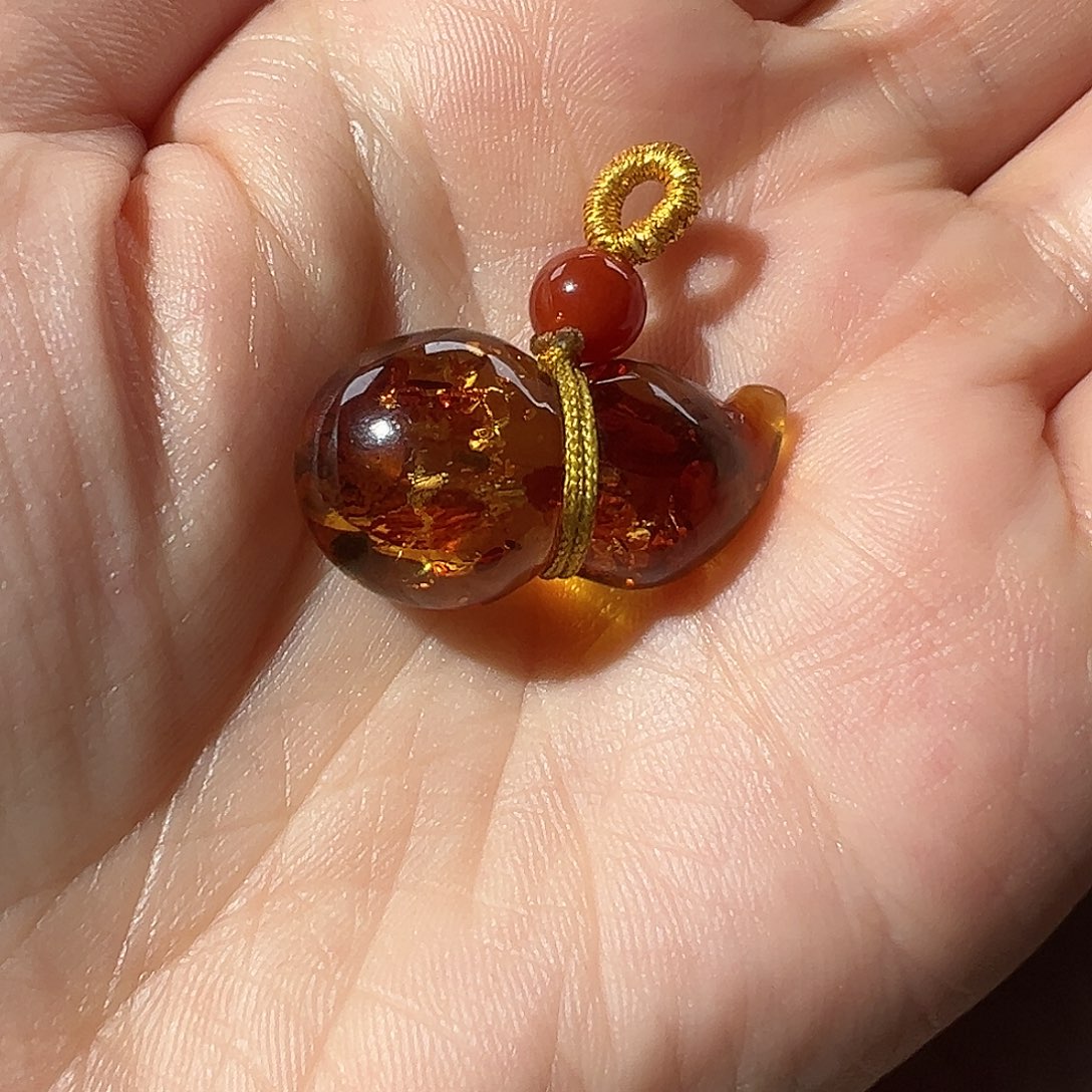 琥珀未镶嵌裸石花珀手串