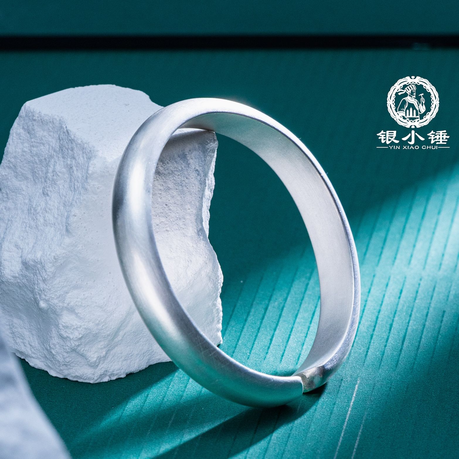 足银手镯 磨砂泥鳅背 大理银小锤古法手工素圈999足银手镯/可定制