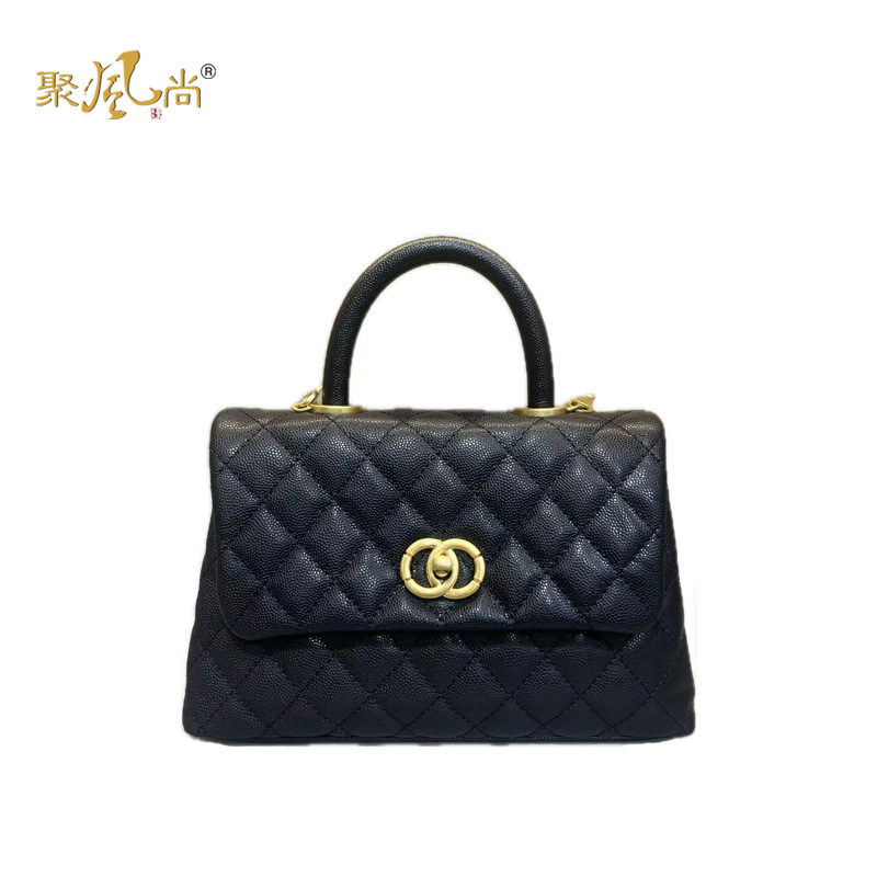 2025菱格纹圆扣链条斜跨手拎斜挎单肩时尚轻奢百搭小香风女式包