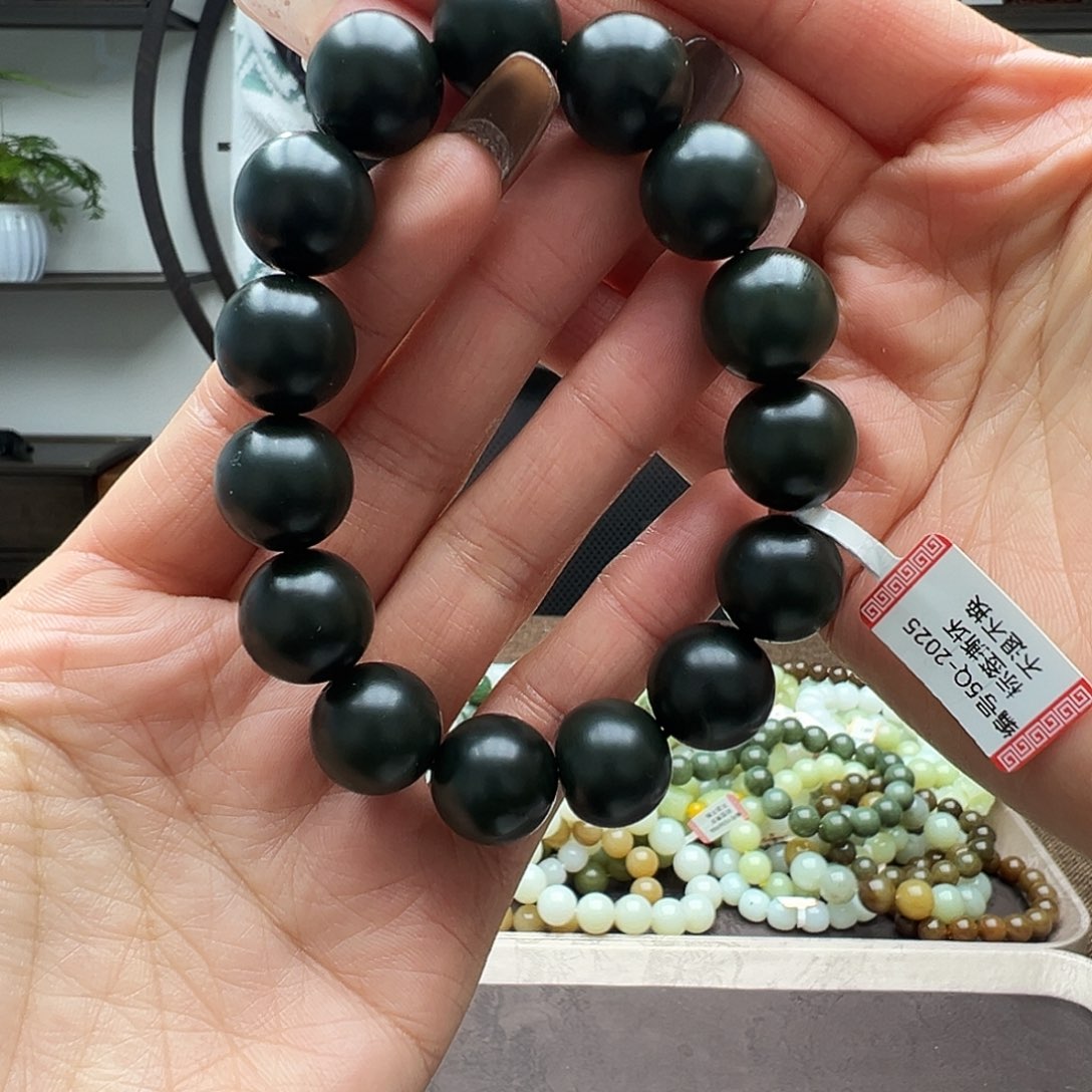 和田玉未镶嵌手链15沙枣青