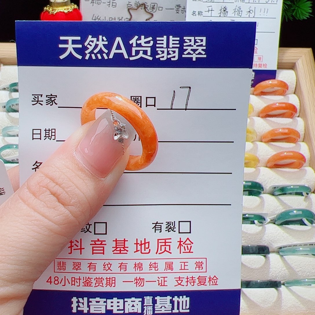 翡翠未镶嵌戒指天然