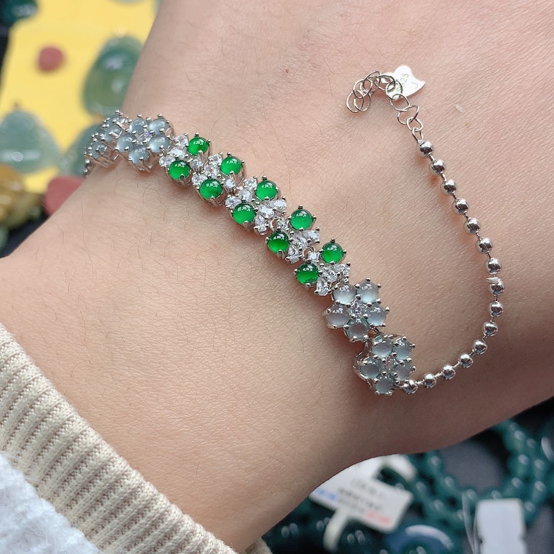 翡翠吊坠(不含链)银S925镶嵌