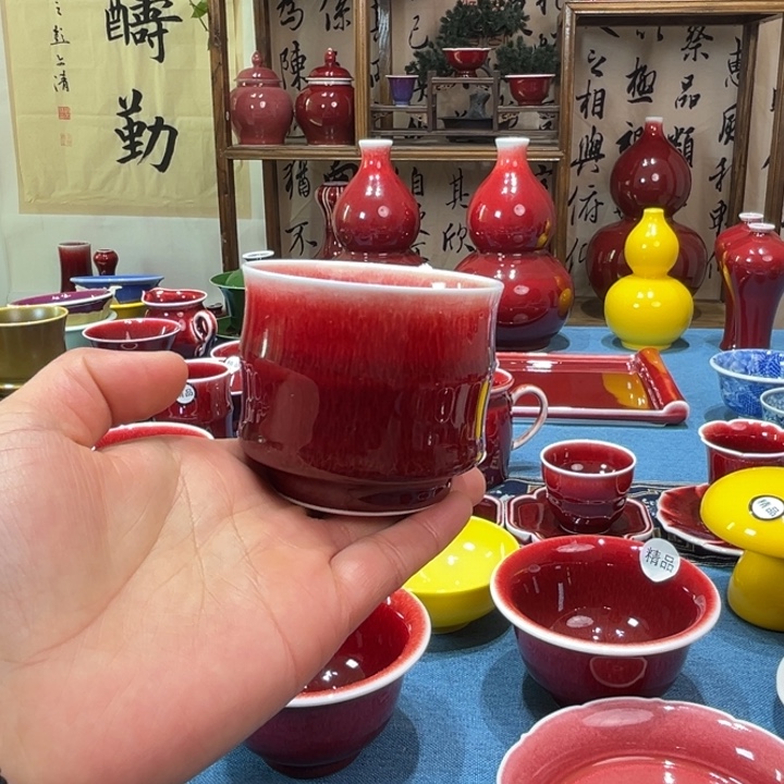 雷***挡景德镇陶瓷竹节杯