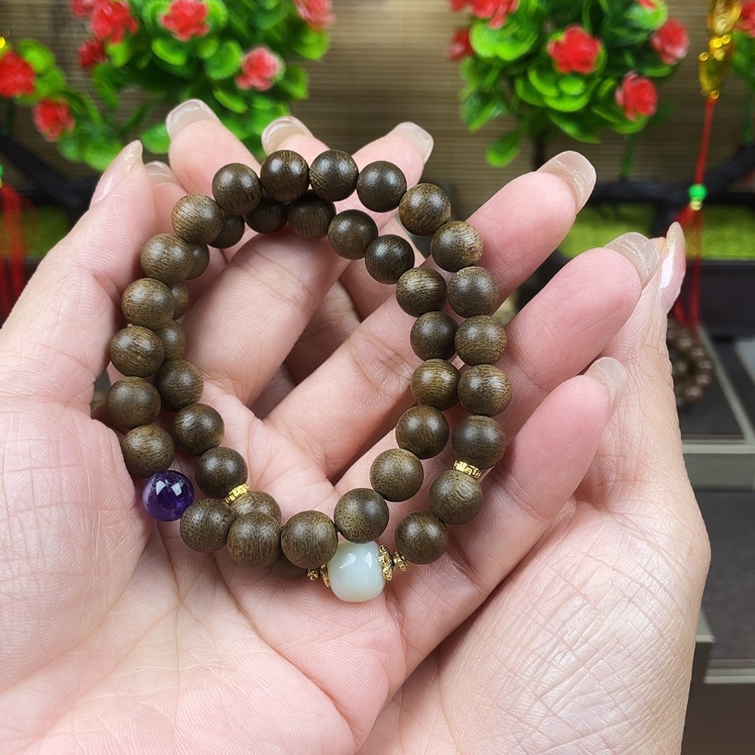 沉香手串越南芽庄白奇留疤
