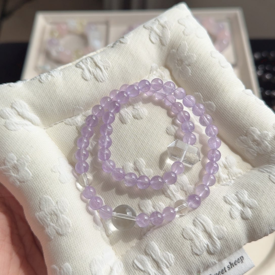 紫晶手链未镶嵌薰衣草紫水晶