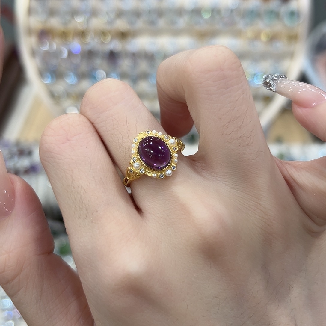 *****银S925镶嵌紫晶戒指