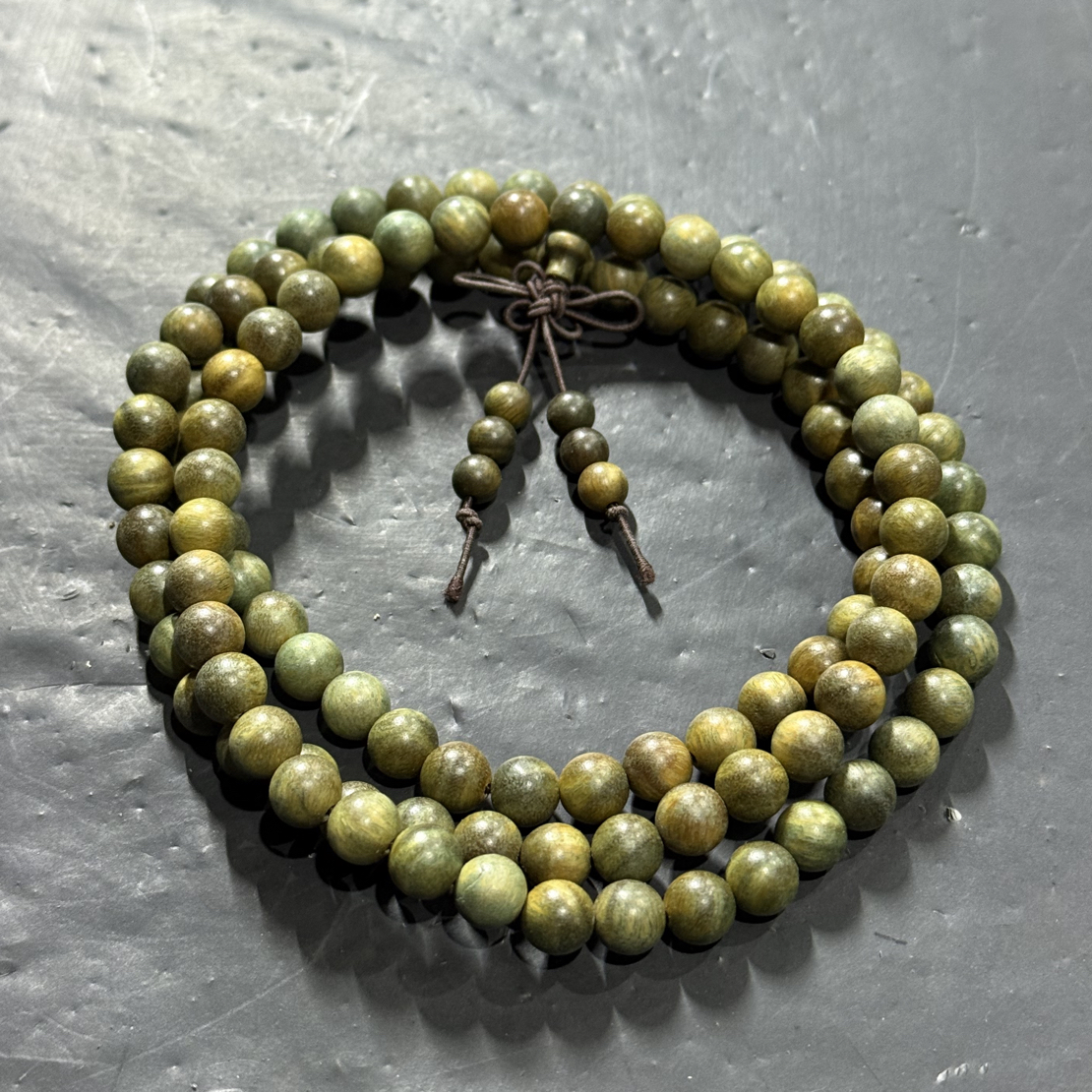 265  绿檀圆珠卡0.8cm 多圈手串