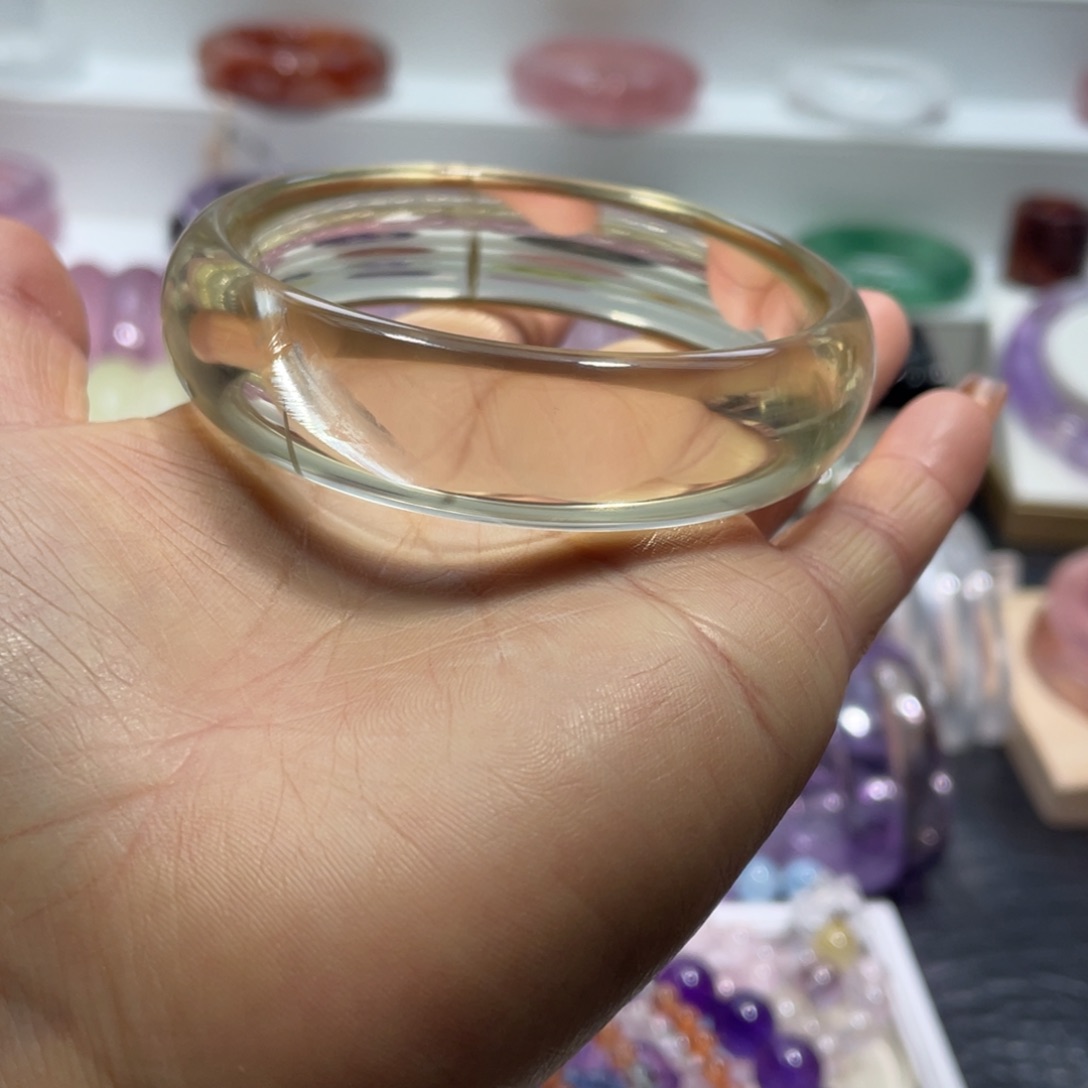 水晶手镯58.8圈口15号未镶嵌