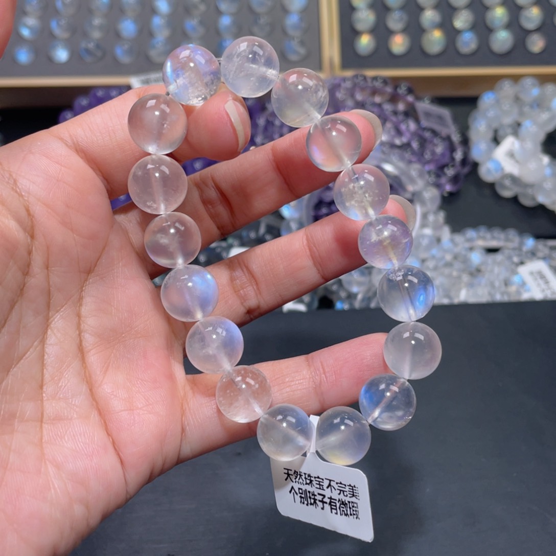 果***。手链未镶嵌长石蓝月光手链12m