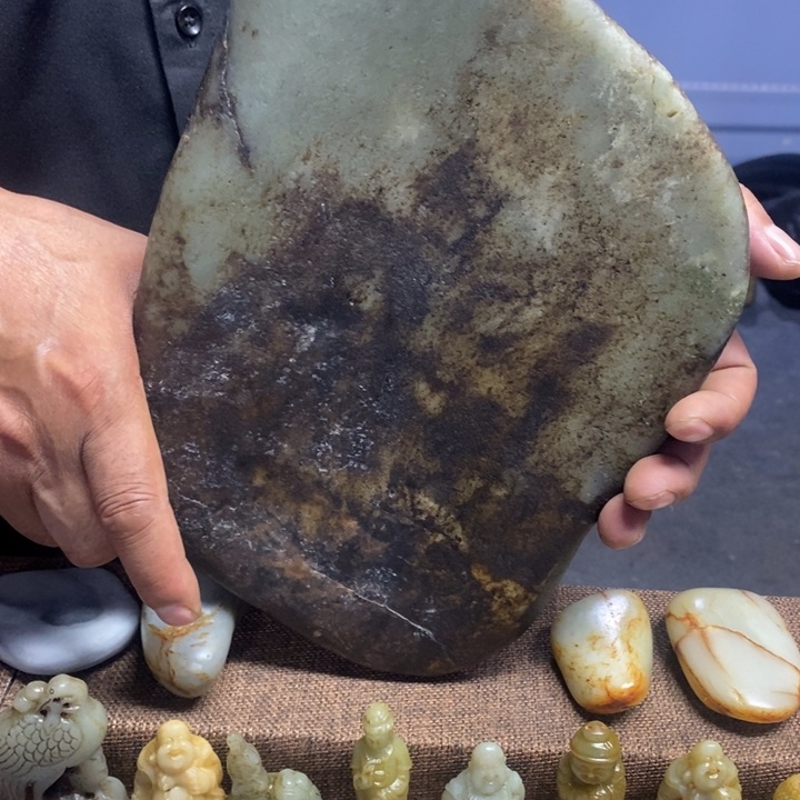 和田玉未镶嵌挂件福*